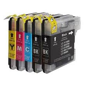 BROTHER (COMPATIBLE) - LC-980/ LC-1100 Pack 4 cartouches génériques Brother + 1 noire offerte