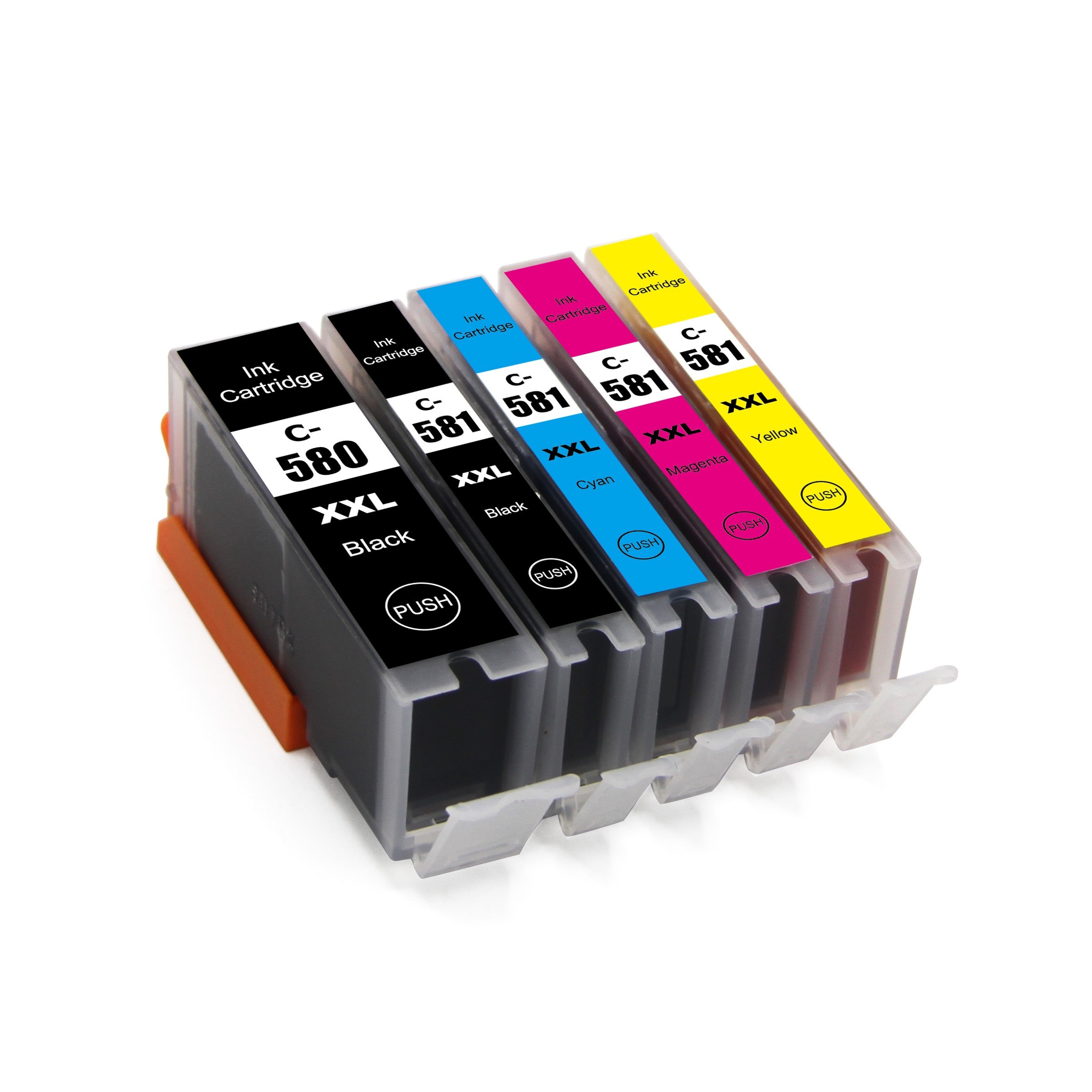 Canon PGI-580 PGBK/CLI-581 CMYBK Multipack - Pack de 5 - noir, jaune, cyan,  magenta - original - coque avec sécurité - réservoir d'encre - pour PIXMA  TS6251, TS6350, TS6351, TS705, TS8252, TS8350