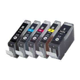 COMPATIBLE CANON - Compatible Canon PGI-5 / CLI-8 - Pack 5 cartouches d'encre