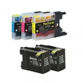 COMPATIBLE BROTHER - LC-1220 / LC-1240 / LC-1280 - Ecopack de 4 Cartouches génériques Brother + 1 Noire Offerte