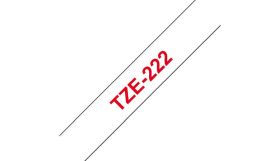 BROTHER ORIGINAL - Brother TZE-222 Ruban laminé rouge sur blanc, 9mm sur 8 mètres pour imprimante P-Touch