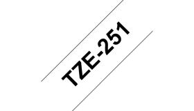 BROTHER ORIGINAL - Brother TZE-251 Ruban laminé noir sur blanc, 24mm sur 8 mètres pour imprimante P-Touch
