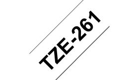 BROTHER ORIGINAL - Brother TZE-261 Ruban laminé noir sur blanc, 36mm sur 8 mètres pour imprimante P-Touch
