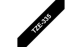 COMPATIBLE BROTHER - TZE-335 Ruban laminé générique blanc sur Noir, 12mm sur 8 mètres pour imprimante P-Touch