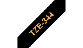 BROTHER ORIGINAL - Brother TZE-344 Ruban laminé doré sur Noir, 18mm sur 8 mètres pour imprimante P-Touch