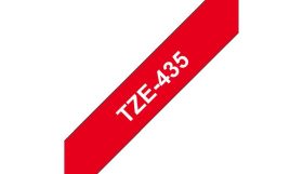 BROTHER ORIGINAL - Brother TZE-435 Ruban laminé blanc sur Rouge, 12mm sur 8 mètres pour imprimante P-Touch