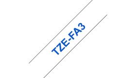 COMPATIBLE BROTHER - TZE-FA3 Ruban textile générique bleu sur blanc, 12mm sur 3 mètres pour imprimante P-Touch