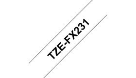 BROTHER ORIGINAL - Brother TZE-FX231 Ruban flexible laminé noir sur blanc, 12mm sur 8 mètres pour imprimante P-Touch