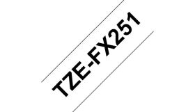 BROTHER ORIGINAL - Brother TZE-FX251 Ruban flexible laminé noir sur blanc, 24mm sur 8 mètres pour imprimante P-Touch