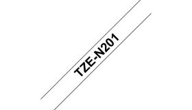 BROTHER ORIGINAL - Brother TZE-N201 Ruban non laminé noir sur blanc, 3,5mm sur 8 mètres pour imprimante P-Touch