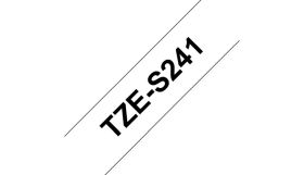 BROTHER ORIGINAL - Brother TZE-S241 Ruban adhésif puissant laminé noir sur blanc, 18mm sur 8 mètres pour imprimante P-Touch