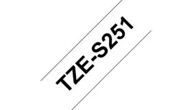 BROTHER ORIGINAL - Brother TZE-S251 Ruban adhésif puissant laminé noir sur blanc, 24mm sur 8 mètres pour imprimante P-Touch
