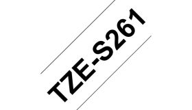 BROTHER ORIGINAL - Brother TZE-S261 Ruban adhésif puissant laminé Noir sur blanc, 36mm sur 8 mètres pour imprimante P-Touch
