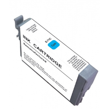 EPSON (COMPATIBLE PREMIUM) - Epson T0712 Cyan Cartouche d'encre remanufacturée C13T07124012 Qualité Premium