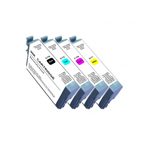 EPSON (COMPATIBLE PREMIUM) - Epson T0715 Pack de 4 cartouches d'encre remanufacturées C13T07154012 Qualite Premium
