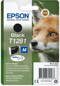 EPSON (ORIGINAL) - Epson T1281 Noir Cartouche d'encre originale C13T12814012