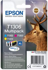 EPSON ORIGINAL - Epson T1306XL Pack de 3 cartouches (Cyan, Magenta, Jaune) de marque C13T13064012