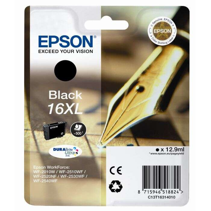 EPSON (ORIGINAL) - Epson T1631 Noir Cartouche d'encre originale C13T16314012