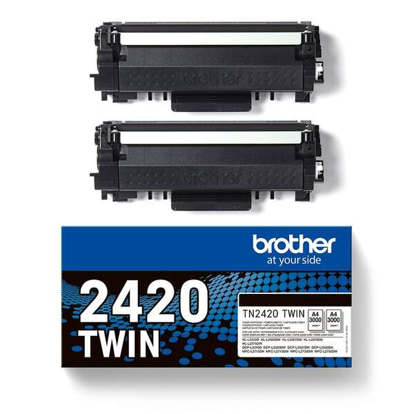 BROTHER (ORIGINAL) - Brother TN2420 Noir Pack de 2 cartouches de toner originales