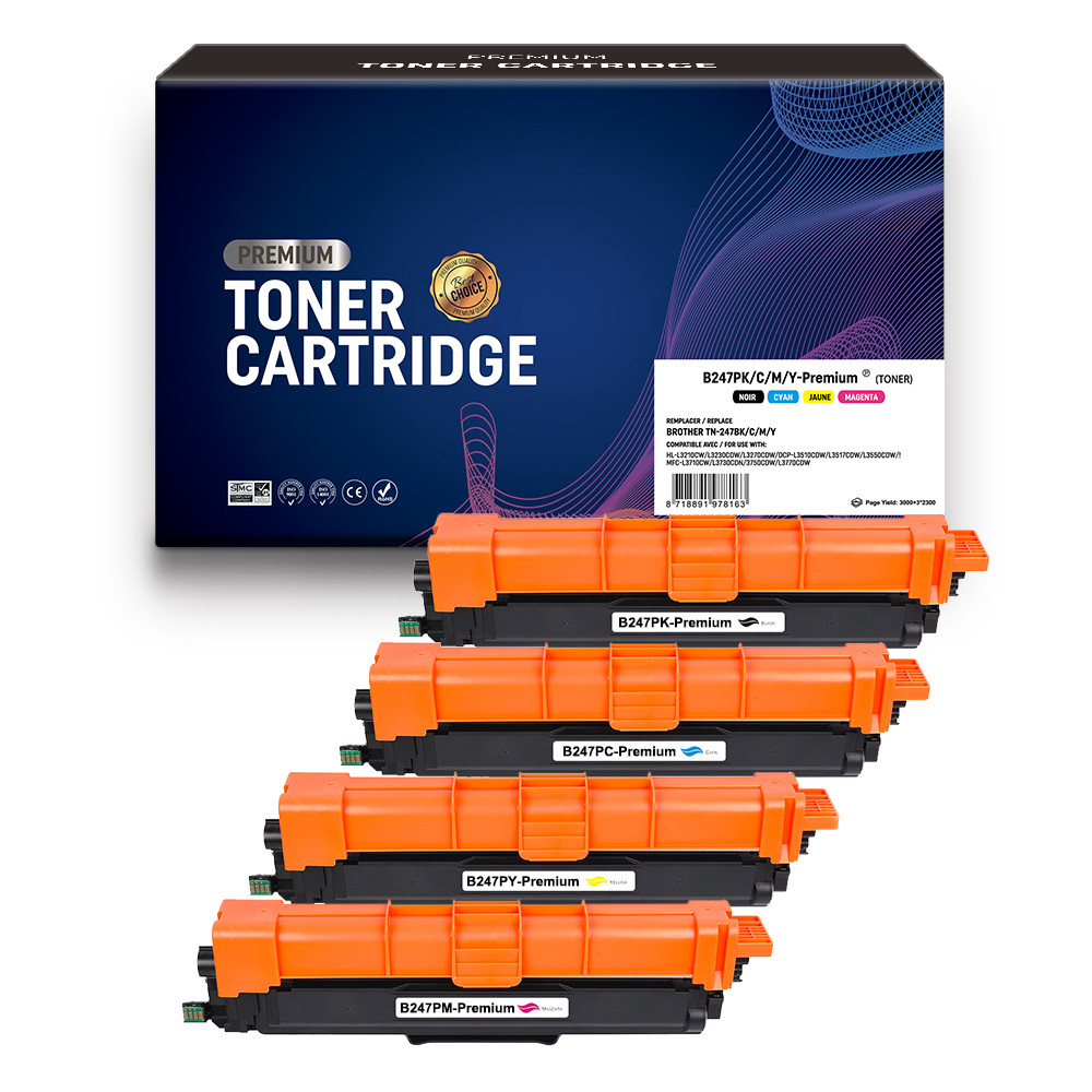 BROTHER (COMPATIBLE PREMIUM) - TN247 Pack de 4 cartouches de toner génériques Brother Qualité Premium