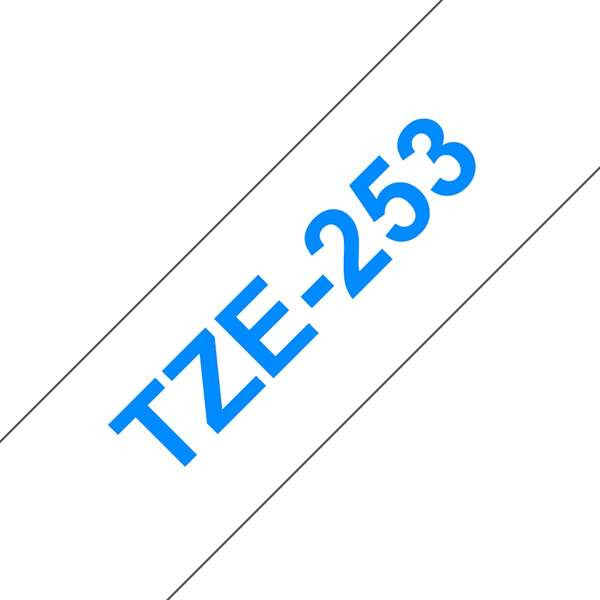 BROTHER (COMPATIBLE) - TZE253 Ruban pour étiqueteuse bleu sur blanc