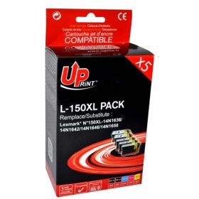 COMPATIBLE HAUT DE GAMME LEXMARK - 150XL - Ecopack 5 cartouches compatibles Lexmark 14N1614E/ 14N1615E/ 14N1616E/ 14N1618E Qualité Premium