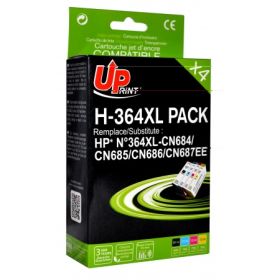 UPrint 364XL Pack 4 cartouches Qualité Premium remanufacturées HP