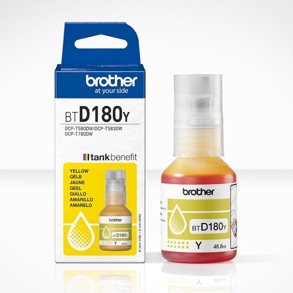 BROTHER (ORIGINAL) - Brother BTD180Y Jaune Bouteille encre Originale