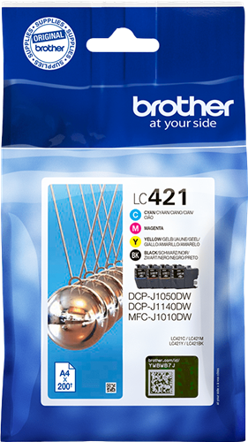 BROTHER ORIGINAL - Brother LC-421VAL (4 x 200 pages) Pack 4 cartouches de marque