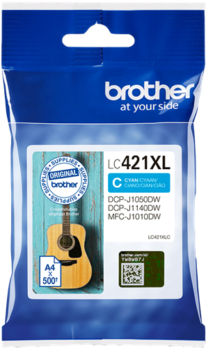 BROTHER ORIGINAL - Brother LC-421XL cyan (500 pages) Cartouche de marque