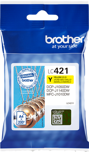 BROTHER (ORIGINAL) - Brother LC421 Jaune Cartouche d'encre de marque