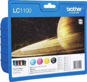 BROTHER ORIGINAL - Brother LC-1100 Pack de 4 Cartouches (Noir, Cyan, Magenta, Jaune)