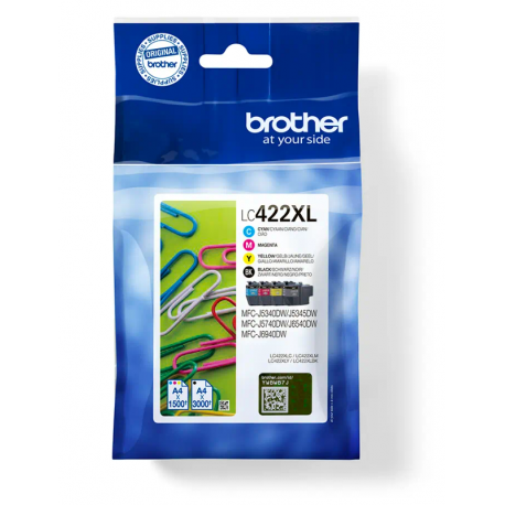 BROTHER (ORIGINAL) - Brother LC422XL Pack de 4 cartouches d'encre originales
