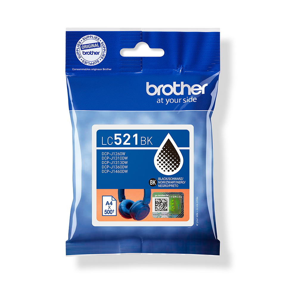 BROTHER (ORIGINAL) - Brother LC521BK-noir-original-cartouche encre