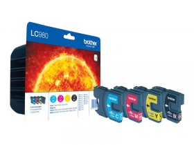 BROTHER ORIGINAL - Brother LC-980 Pack de 4 Cartouches (Noir, Cyan, Jaune, Magenta)