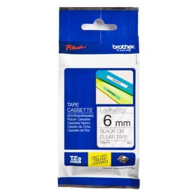 BROTHER ORIGINAL - Brother TZE-111 Ruban laminé noir sur transparent, 6mm sur 8 mètres pour imprimante P-Touch