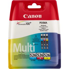 CANON ORIGINAL - Canon CLI-526 Pack Eco de 3 cartouches de marque (Cyan + Magenta + Jaune)