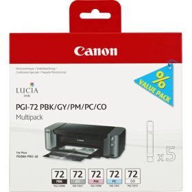 CANON ORIGINAL - Multipack Canon PGI-72 Pack de 5 cartouches PBK/GY/PM/PC/CO 