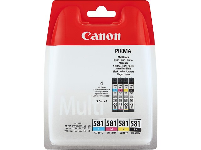 CANON ORIGINAL - Canon CLI-581 Multipack de 4 cartouches Noir(e) / Cyan / Magenta / Jaune