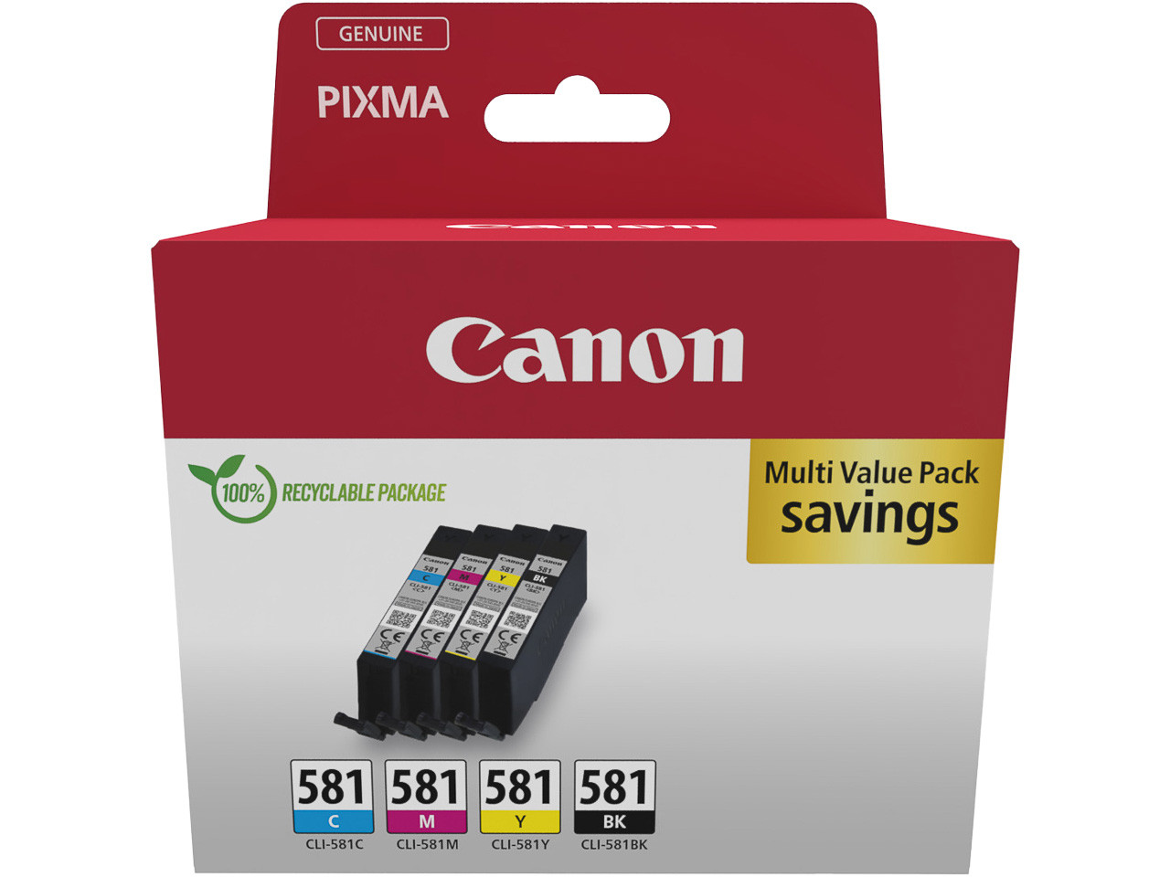 CANON (ORIGINAL) - Canon CLI581 Multipack de 4 cartouches d'encre originales 2103C006