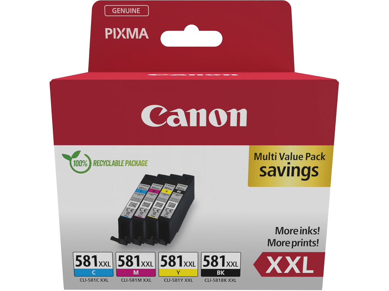 CANON (ORIGINAL) - Canon CLI581XXL Multipack de 4 cartouches d'encre originales 1998C007