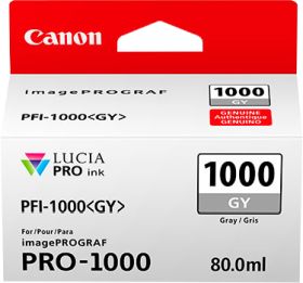 CANON ORIGINAL - Canon PFI-1000 Gris (80 ml) Cartouche de marque