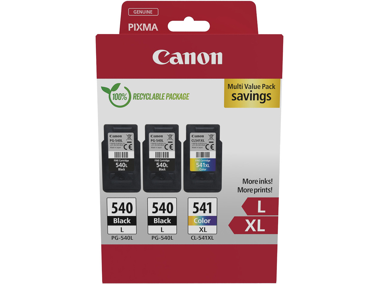 CANON (ORIGINAL) - Canon PG540L-CL541XL Pack de 3 cartouches d'encre originales 5224B017