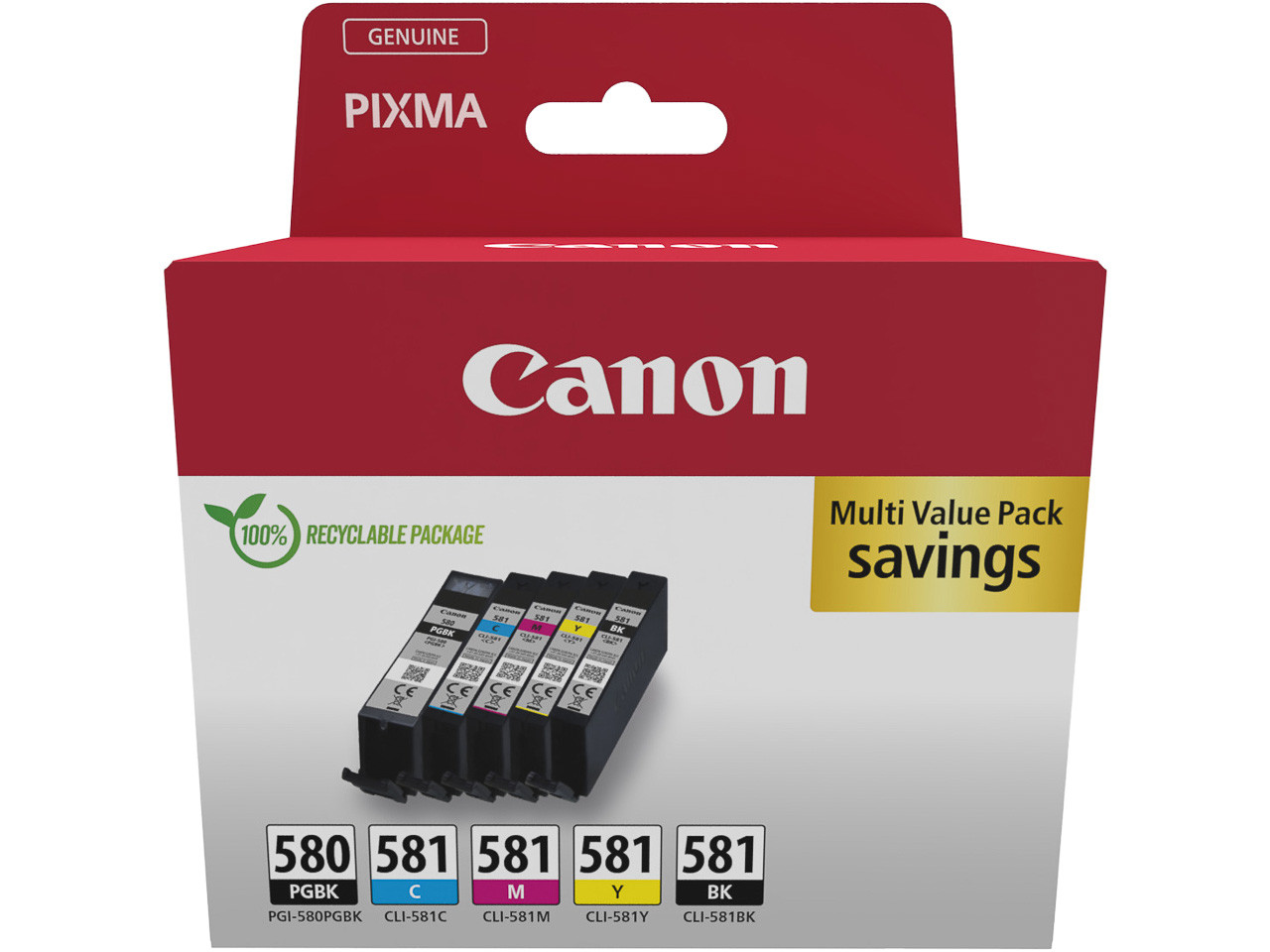CANON (ORIGINAL) - Canon PGI-580-CLI581 Multipack de 5 cartouches d'encre originales 2078C007
