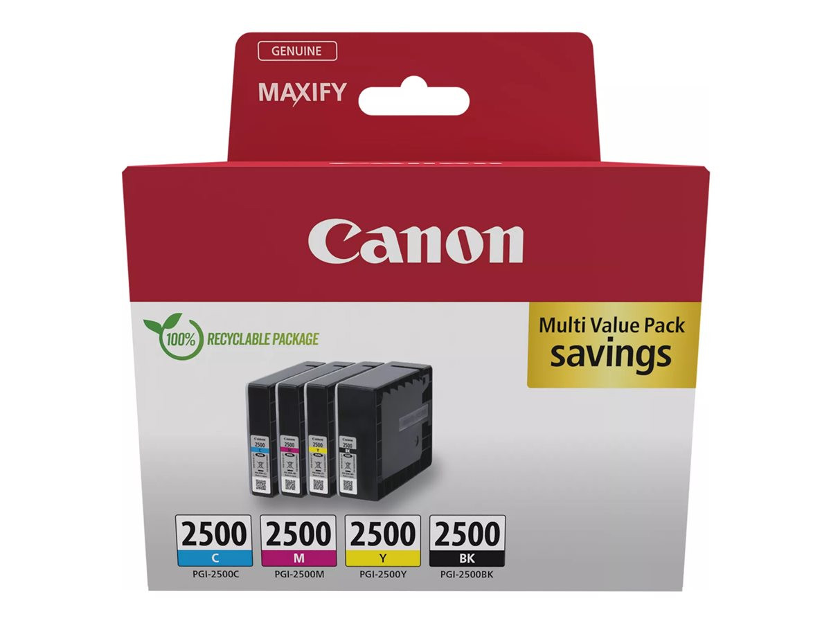CANON (ORIGINAL) - Canon PGI2500 Pack de 4 Cartouches d'Encre Originales 9290B006