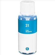 HP (COMPATIBLE) - HP 31 Cyan Bouteille d'encre générique 1VU26AE