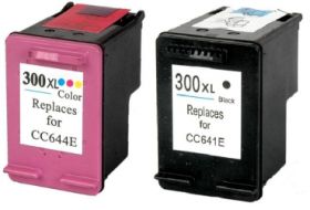 HP (COMPATIBLE) - HP 300XL Noir-Tricolor Pack de 2 Cartouches d'encre remanufacturées