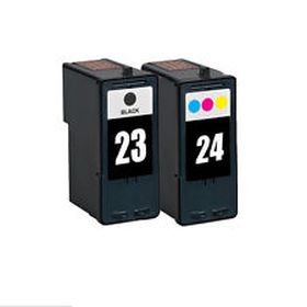 RECYCLE LEXMARK - N°23 / N°24 Pack de 2 cartouches remanufacturées Lexmark noir et couleur