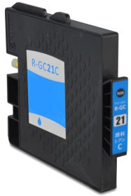 COMPATIBLE RICOH - GC-21 Cyan (1000 pages) Cartouche gel remanufacturée Ricoh