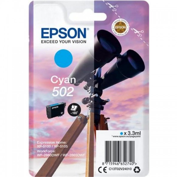 EPSON (ORIGINAL) - Epson 502 Cyan Cartouche d'encre originale C13T02V24010